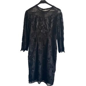 Vintage Beaded Sequins Lace Dress Gatsby Roaring 20s Style